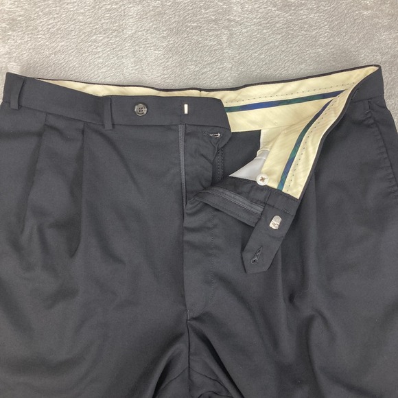Ralph Lauren Wool Dress Pants Mens 36x32 (35x28) Black Cuffed Pleated‎ Comfort - Picture 7 of 11
